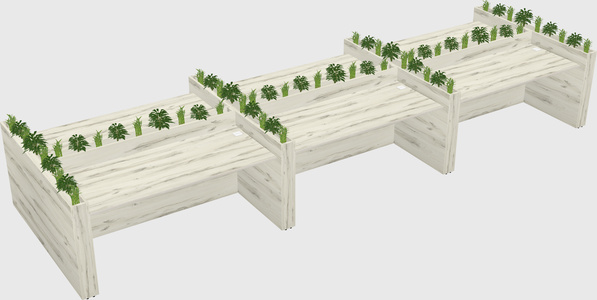 Rectangular shared desk