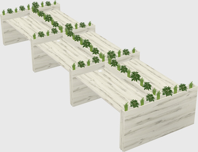 Rectangular shared desk