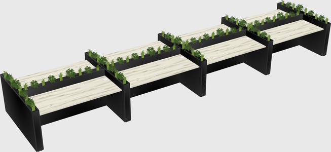 Rectangular shared desk