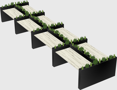 Rectangular shared desk