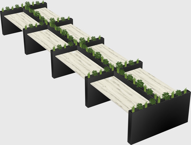 Rectangular shared desk