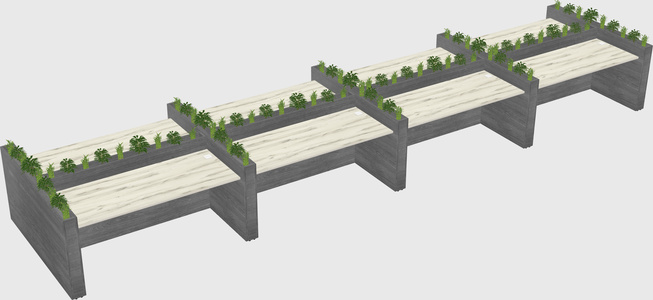 Rectangular shared desk