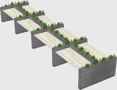 Rectangular shared desk