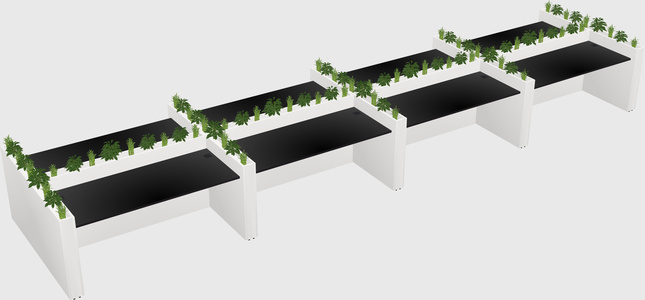 Rectangular shared desk