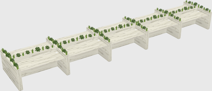 Rectangular shared desk