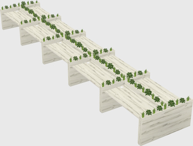 Rectangular shared desk