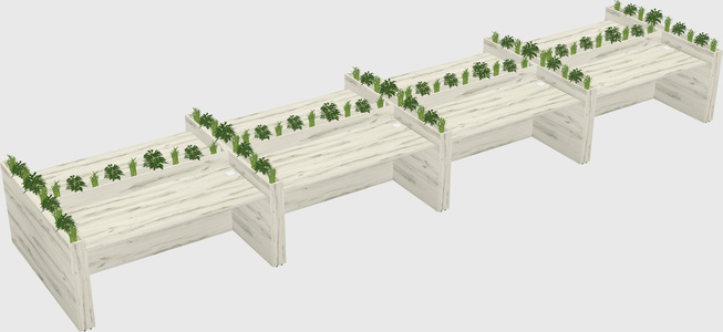 Rectangular shared desk