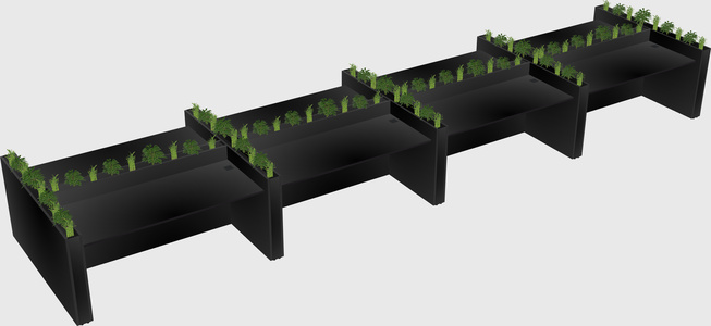Rectangular shared desk