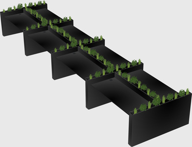 Rectangular shared desk