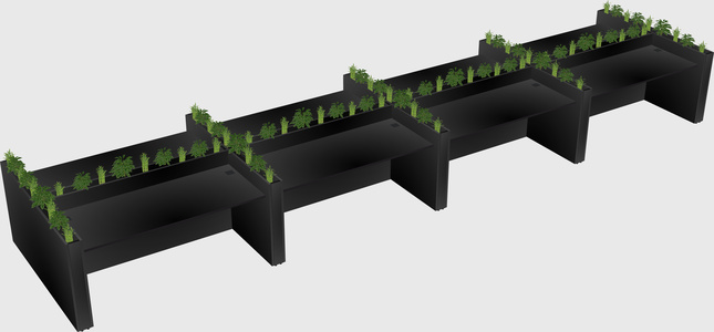 Rectangular shared desk