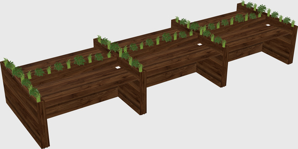 Rectangular shared desk