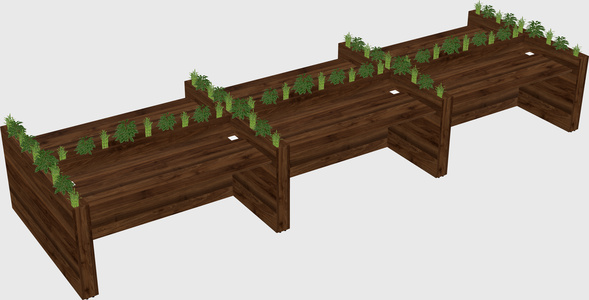 Rectangular shared desk