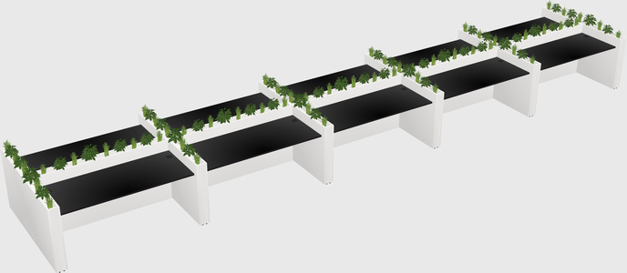 Rectangular shared desk