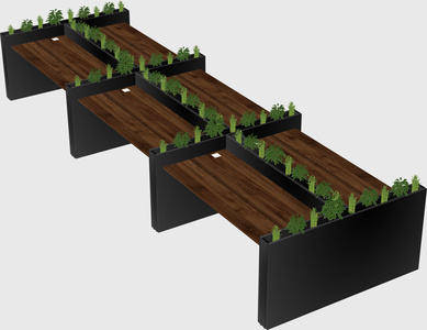 Rectangular shared desk