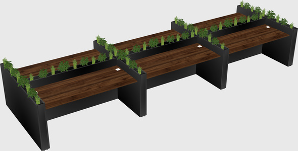 Rectangular shared desk
