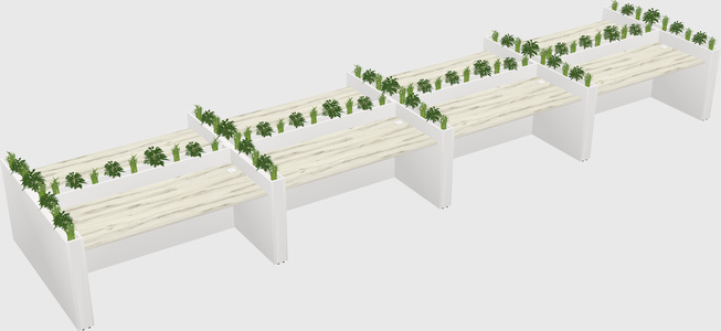 Rectangular shared desk