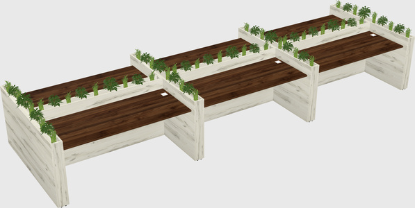 Rectangular shared desk