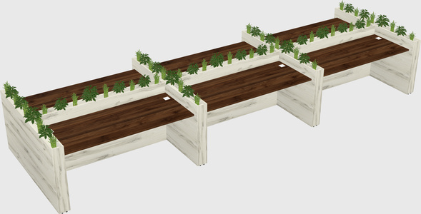 Rectangular shared desk