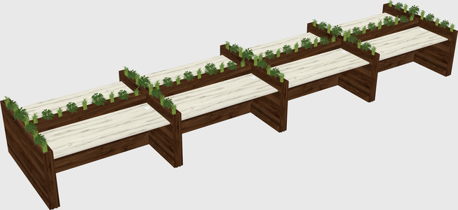 Rectangular shared desk