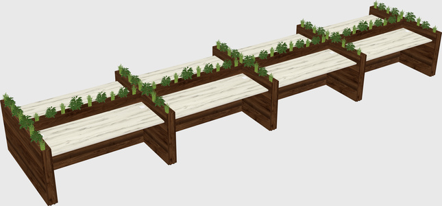 Rectangular shared desk