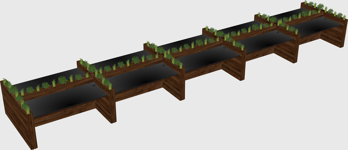 Rectangular shared desk