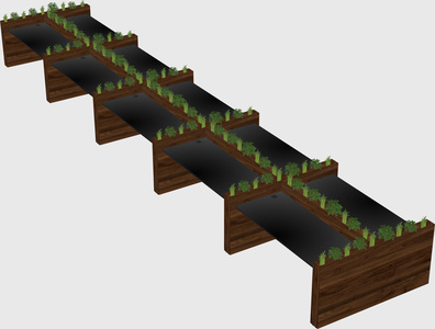Rectangular shared desk