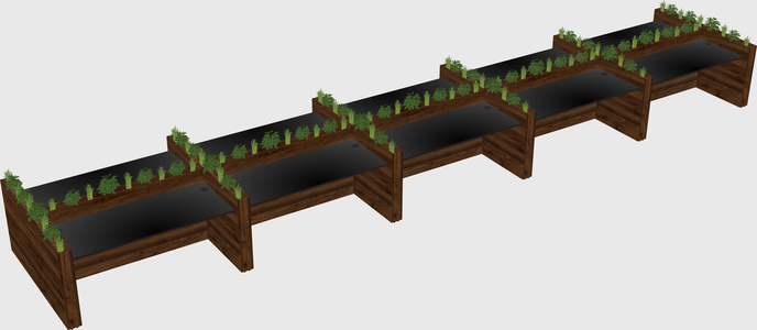 Rectangular shared desk