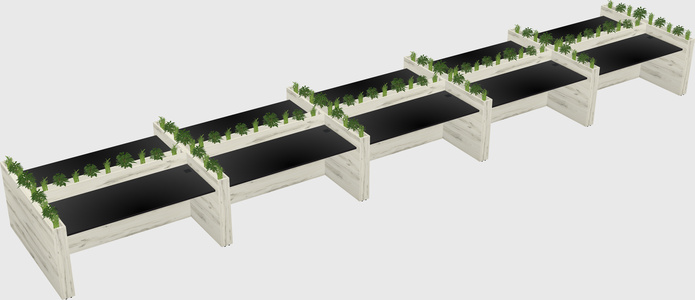 Rectangular shared desk