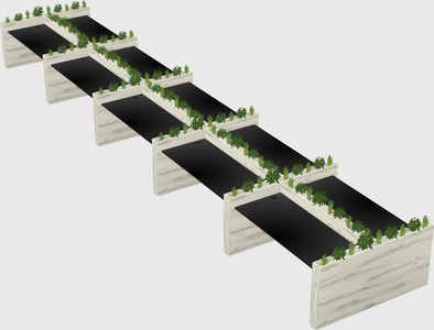 Rectangular shared desk