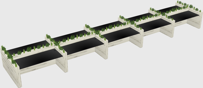 Rectangular shared desk