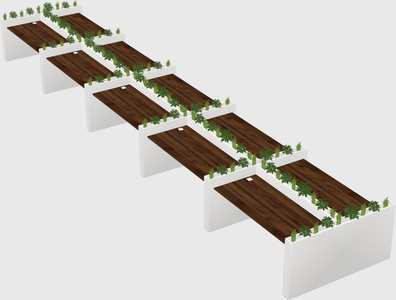 Rectangular shared desk