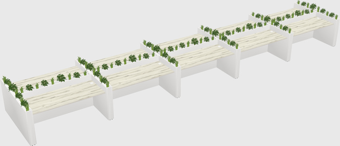 Rectangular shared desk
