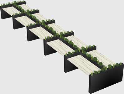 Rectangular shared desk