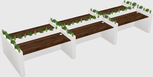 Rectangular shared desk