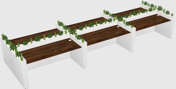 Rectangular shared desk