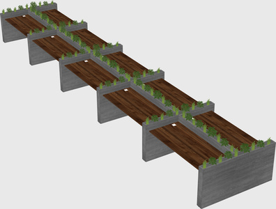 Rectangular shared desk