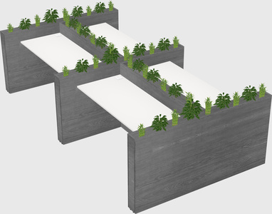Rectangular shared desk