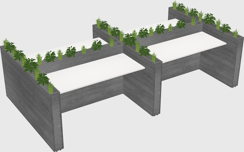 Rectangular shared desk