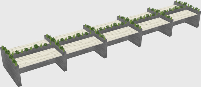 Rectangular shared desk