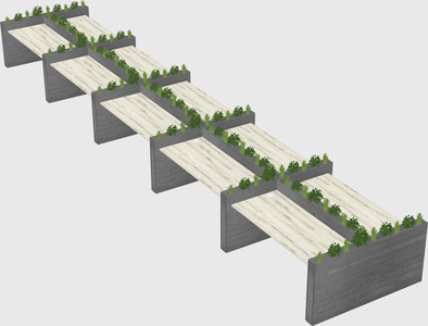 Rectangular shared desk