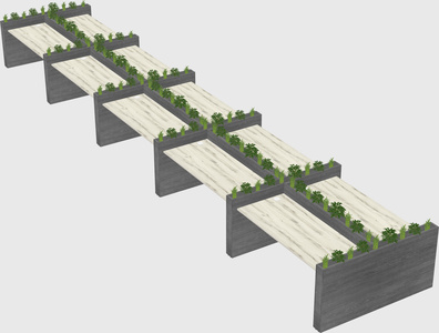 Rectangular shared desk