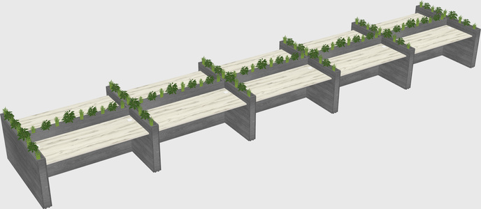 Rectangular shared desk