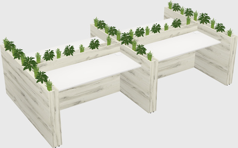 Rectangular shared desk