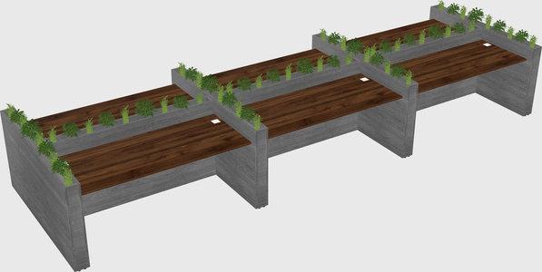 Rectangular shared desk