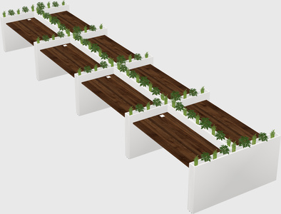 Rectangular shared desk