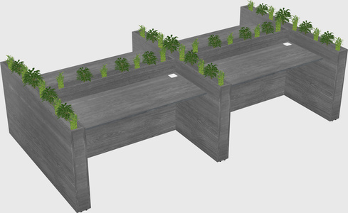 Rectangular shared desk