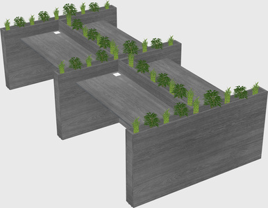 Rectangular shared desk