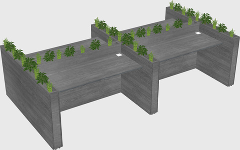 Rectangular shared desk