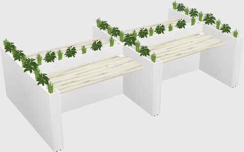 Rectangular shared desk