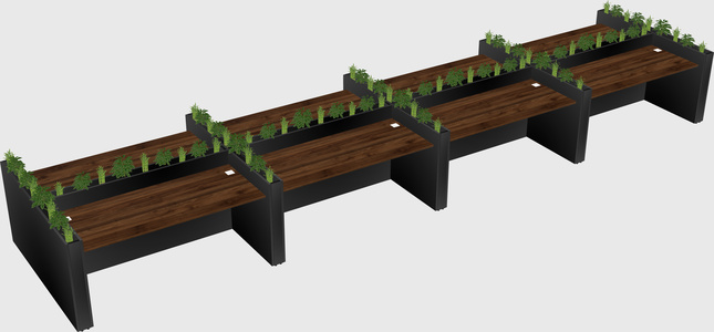 Rectangular shared desk